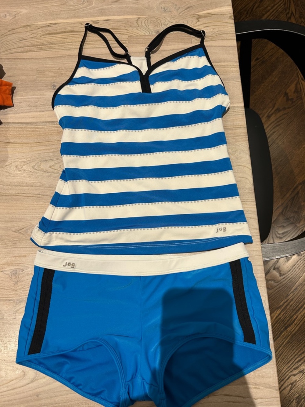 Blue & White Striped Tankini Set